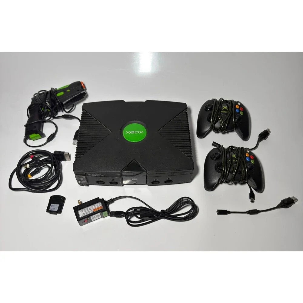 Microsoft Xbox Original Console w/ Xecuter 3 X3 + Controllers LOT TESTED WORKING